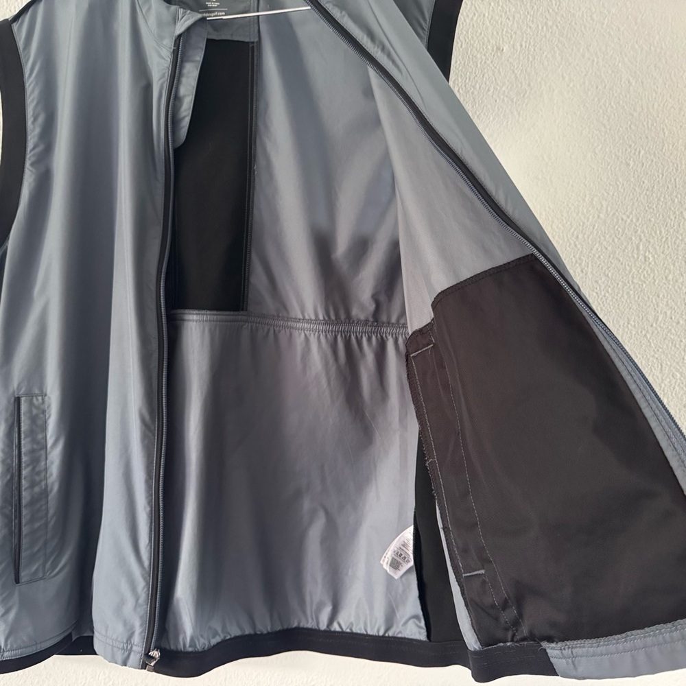 Adidas Gray Black Full Zip Climaproof Golf Windbreaker Vest XL Athletic Gorpcore - Picture 5 of 13